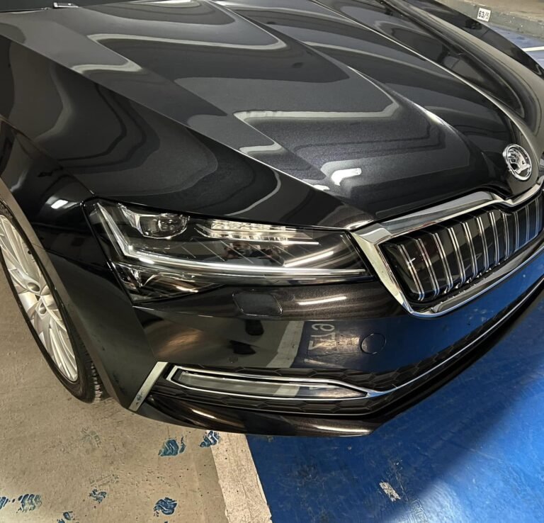 סקודה סופרב 2024 שחורה אחרי קורקציית לכה וציפוי ננו